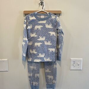 Hanna Andersson polar bear pajama set 120 6-7 years organic long Johns